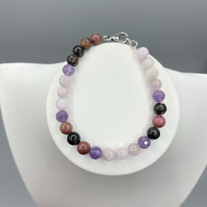 Bracciale della Rinascita - Ametista, Kunzite, Rodonite - LIMITED EDITION