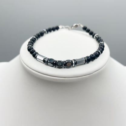 Bracciale Protection Unisex - Tormalina, Onice, Shungite e Ematite