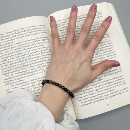 Bracciale Infinite Possibilità - Bronzite, Granato e Ossidiana