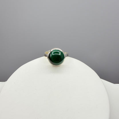 Anello tondo Malachite | Argento 925
