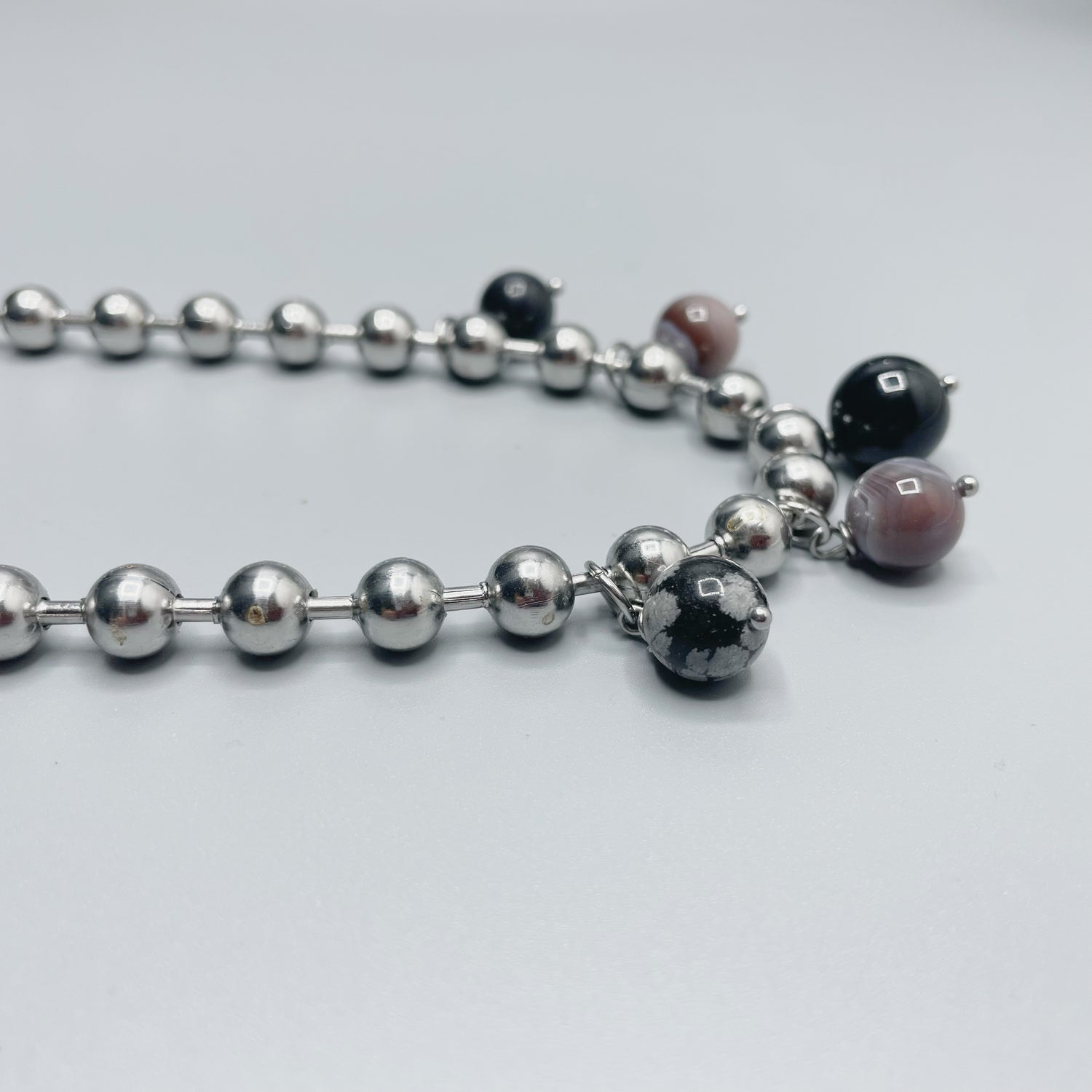 Girocollo Cerchio Protettivo Silver - Occhio di Shiva, Shungite, Ossidiana, Onice