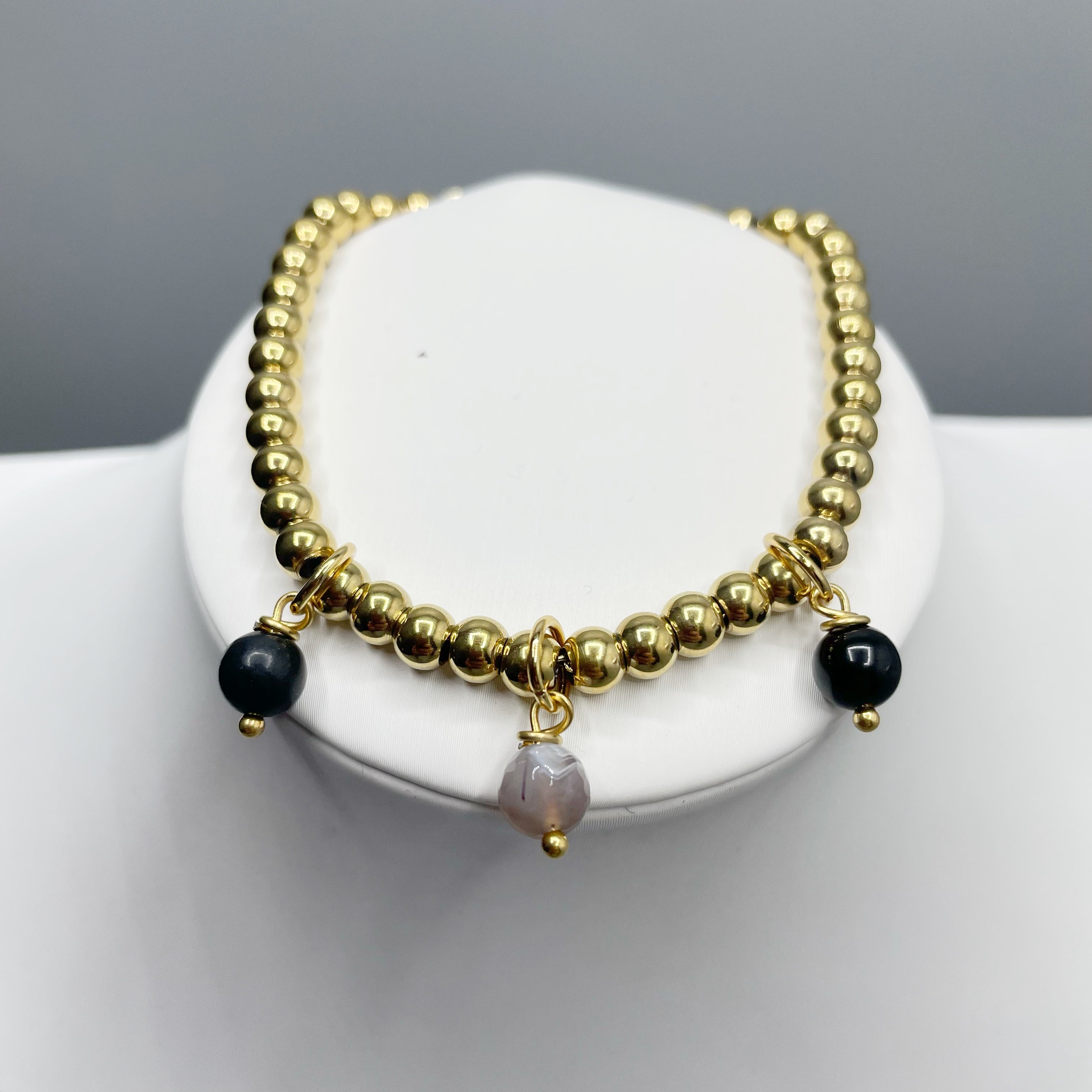 Bracciale Cerchio Protettivo Gold Small - Occhio di Shiva, Ossidiana, Shungite