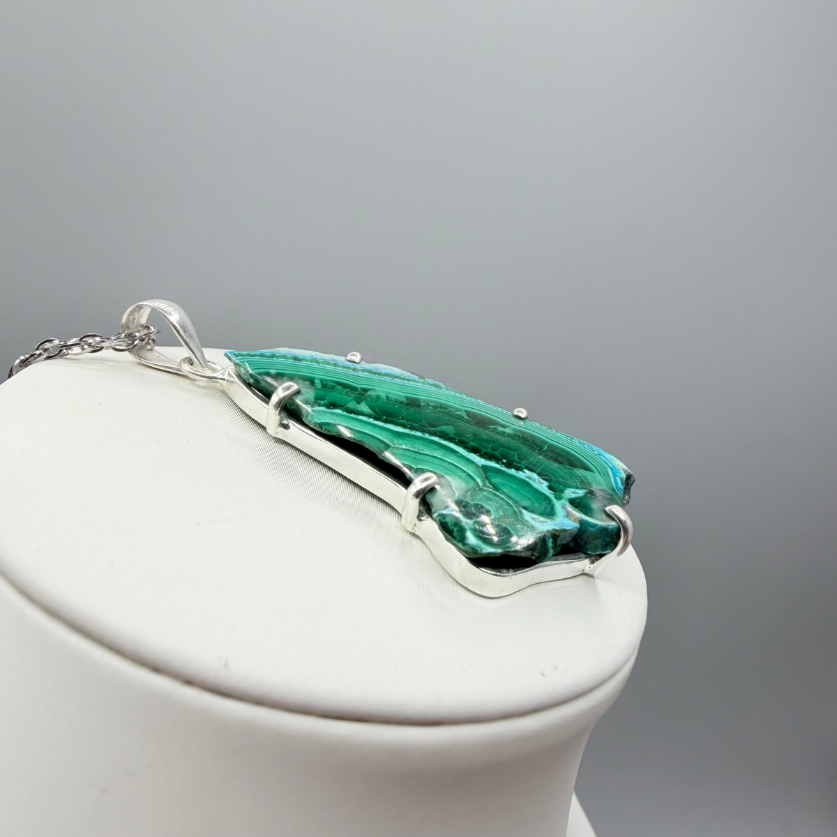 Ciondolo Malachite e Crisocolla Argento 925 - irregolare