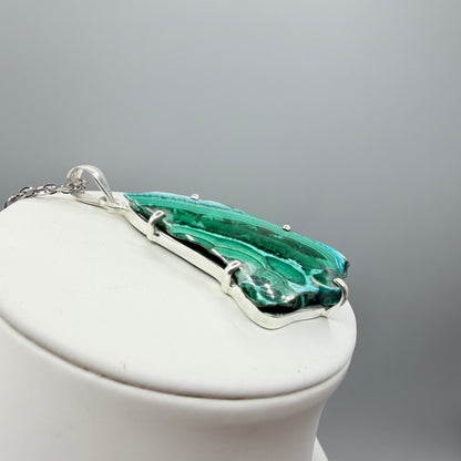 Ciondolo Malachite e Crisocolla Argento 925 - irregolare