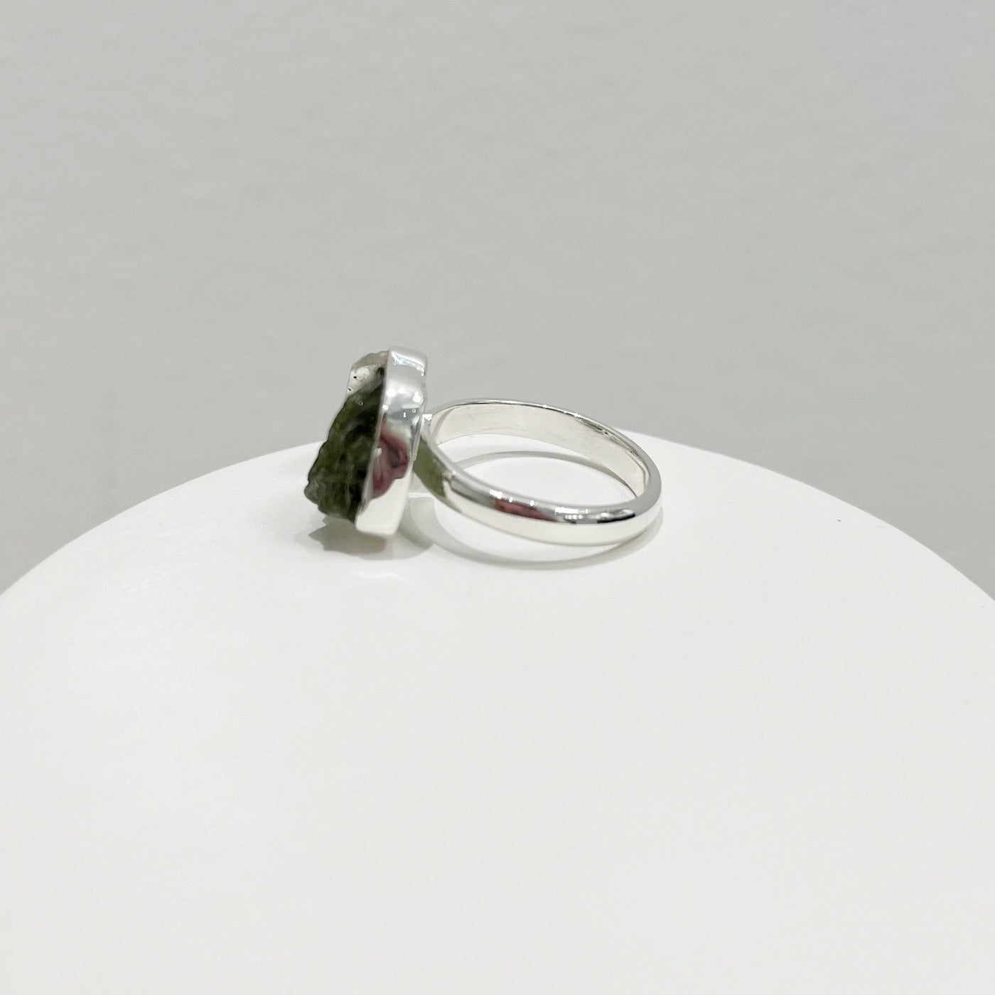Anello Moldavide e Diamante Herkimer - Argento 925