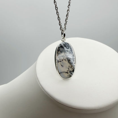 Ciondolo Opale Dendritico e Argento 925 - Ovale