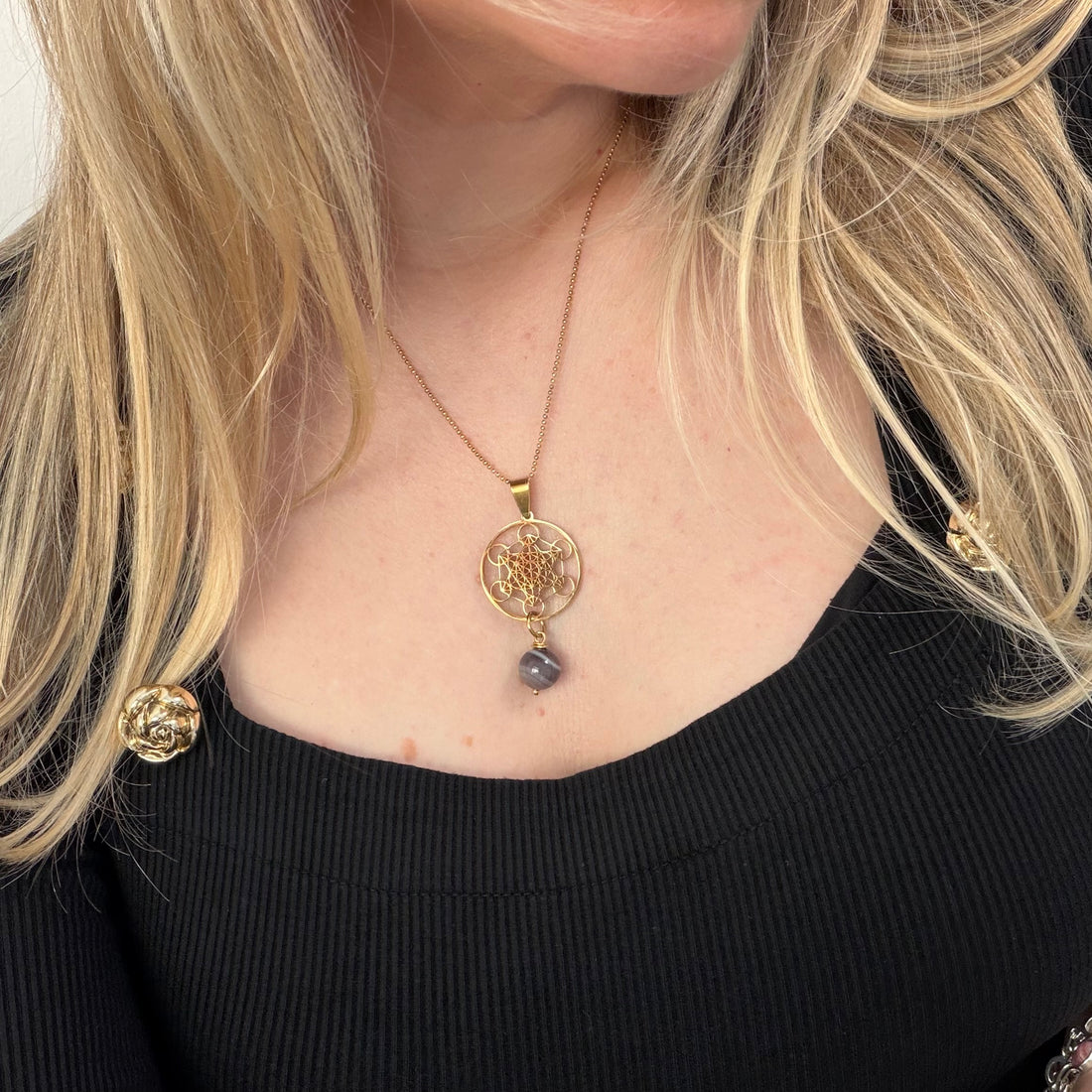 Collana Occhio di Shiva e Cubo di Metatron - GOLD