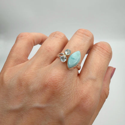 Anello Larimar e Topazio - Argento 925
