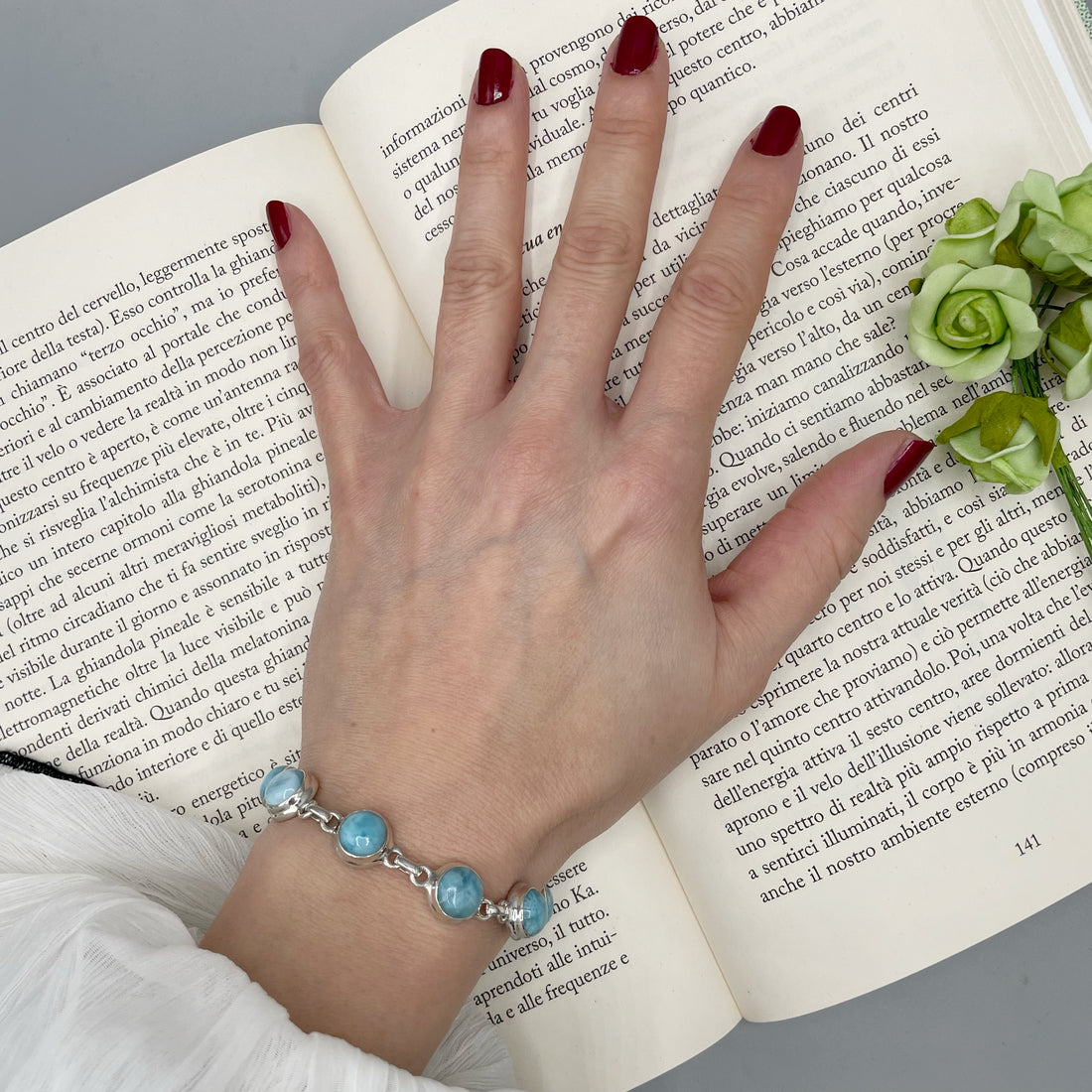 Bracciale Larimar e Argento 925 - tondo