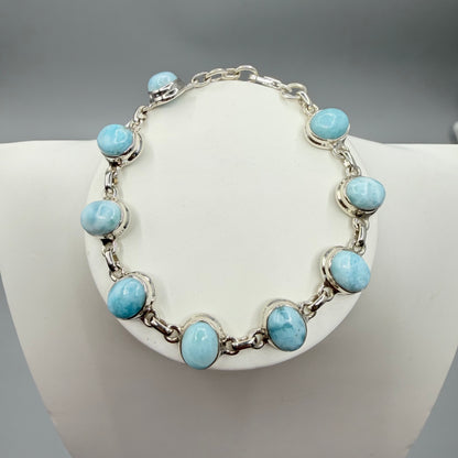 Bracciale Larimar e Argento 925 - Ovale