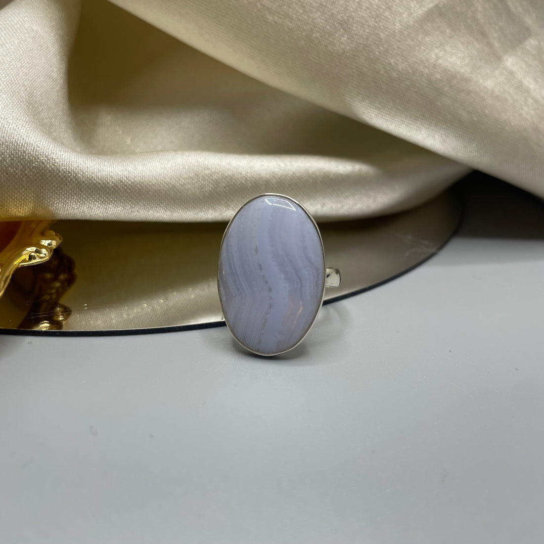 Anello Calcedonio e Argento 925