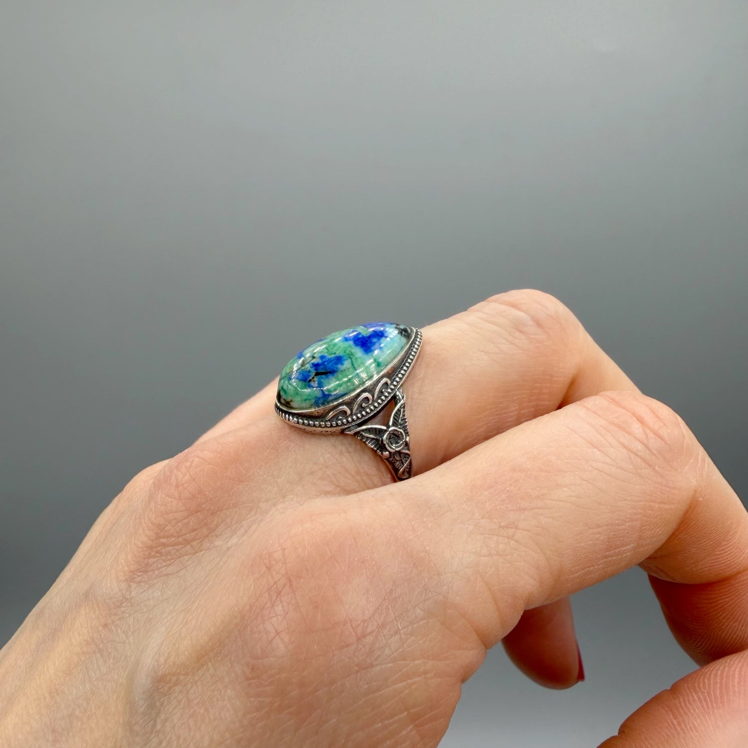 Anello Lapis e Turchese e Argento 925