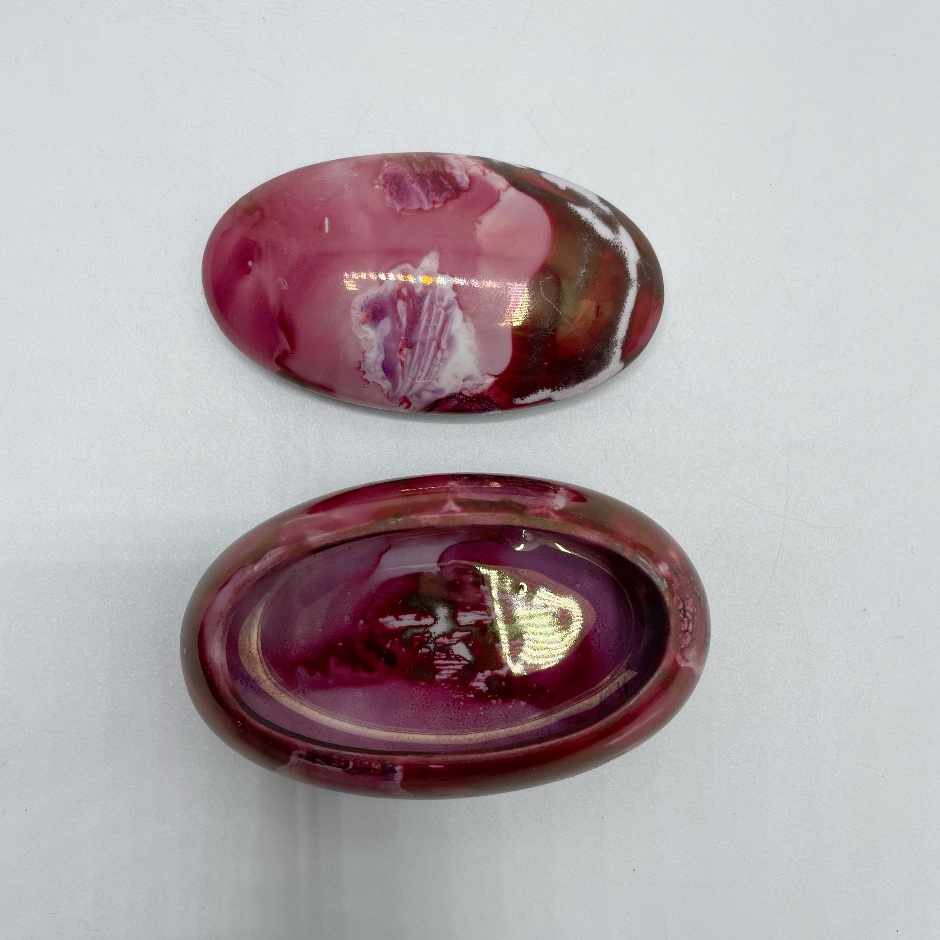 Portagioie Mignon, porcellana dipinta a mano - Rosso