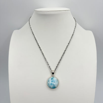 Ciondolo Larimar Argento 925 - Tondo