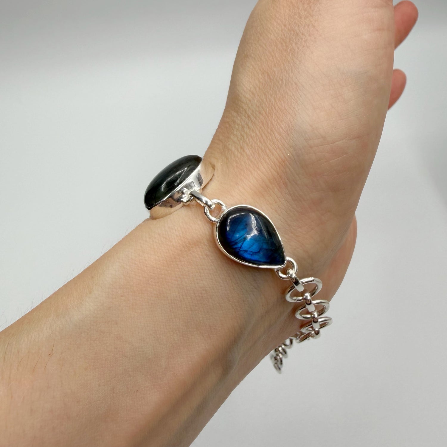 Bracciale Labradorite e Argento 925 - Ovale