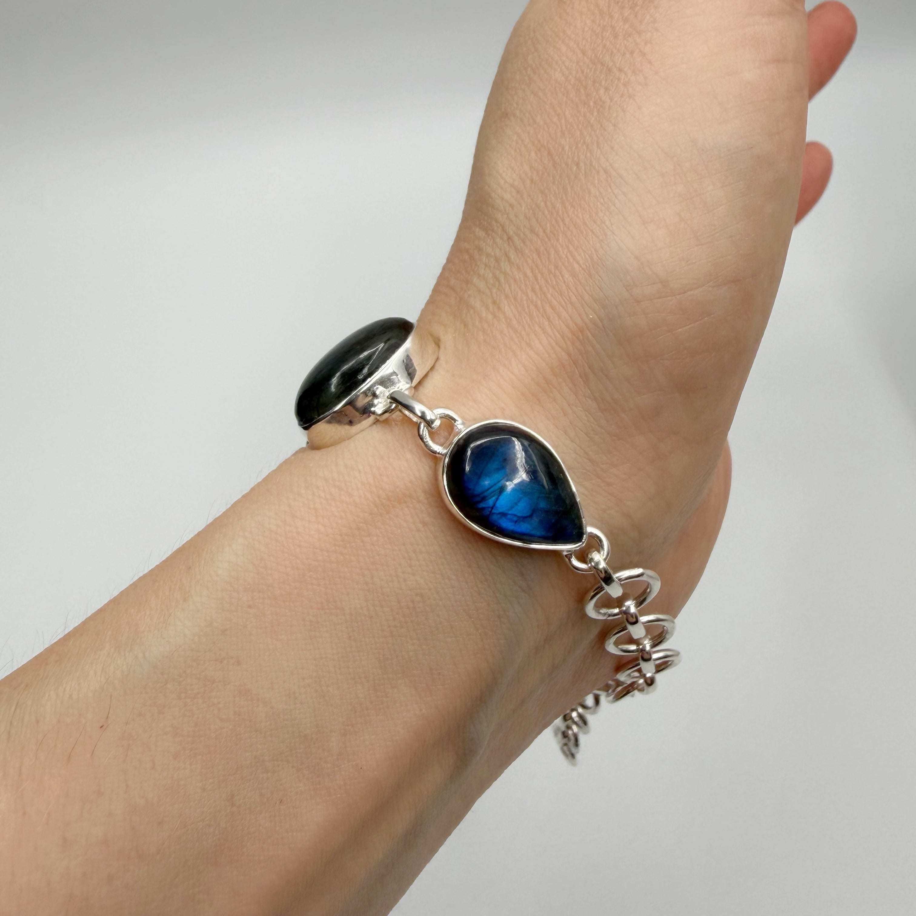 Bracciale Labradorite e Argento 925 - Ovale