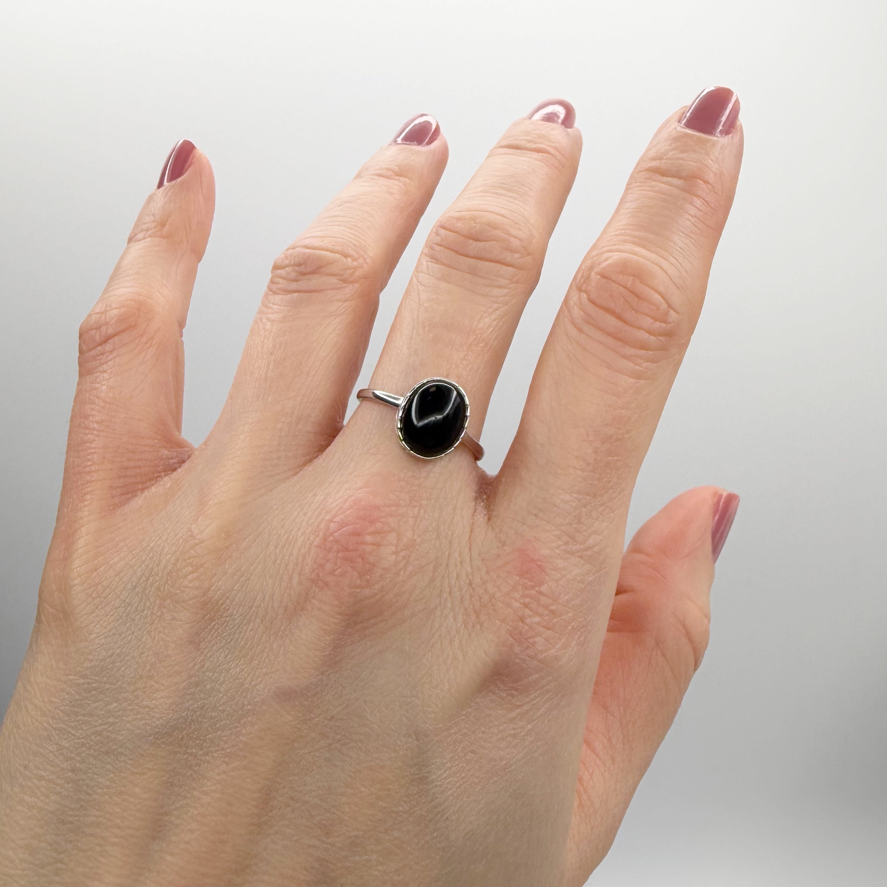 Anello Ossidiana  e Argento 925