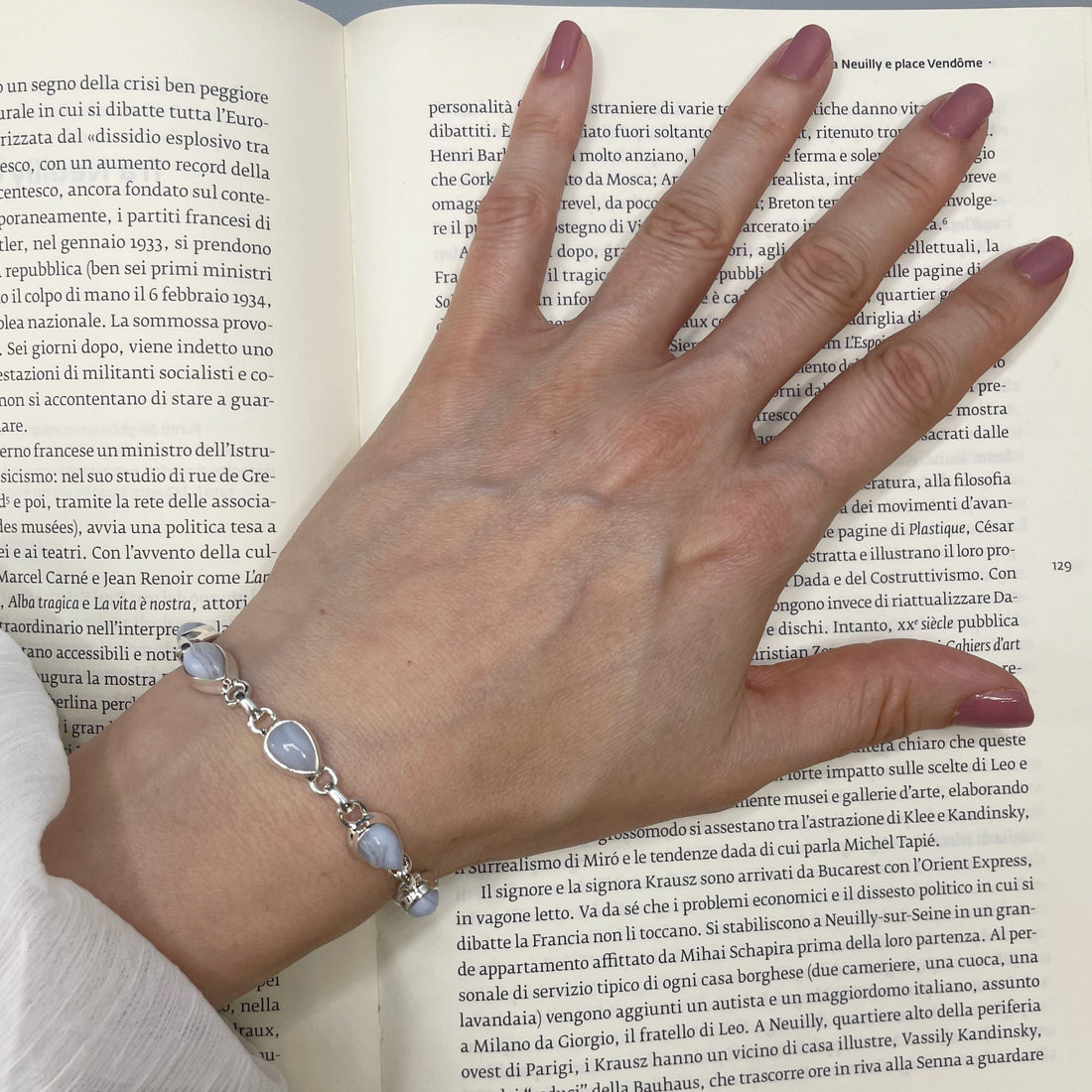 Bracciale Calcedonio e Argento 925