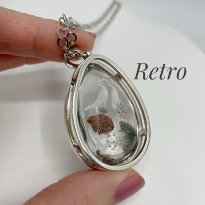 Ciondolo Lodolite intarsiato a Mano - Argento 925