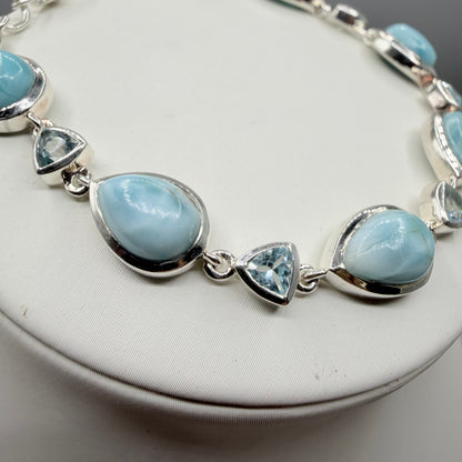 Bracciale Larimar e Topazio | Argento 925