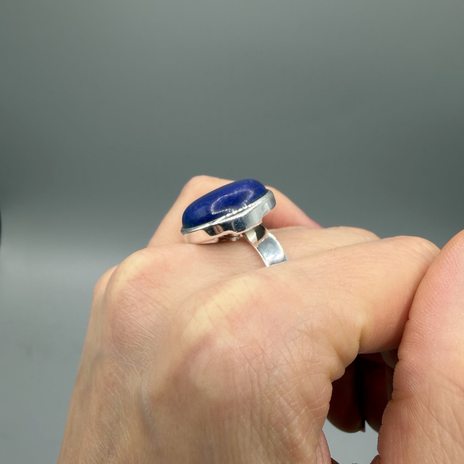 Anello Lapislazzuli Tondo - Argento 925