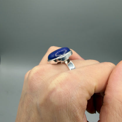 Anello Lapislazzuli Tondo - Argento 925