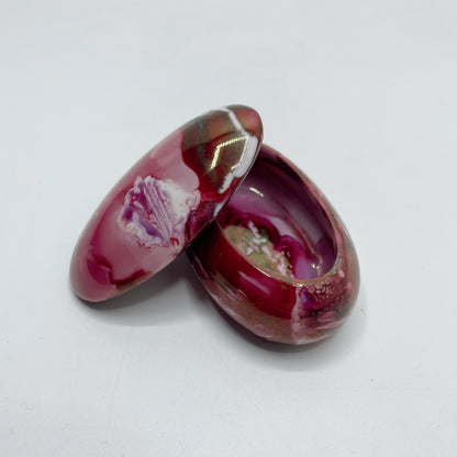 Portagioie Mignon, porcellana dipinta a mano - Rosso