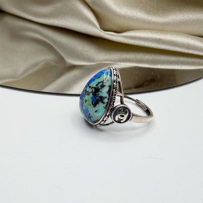 Anello Lapis e Turchese e Argento 925 - A GOCCIA