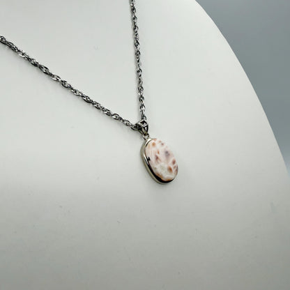 Ciondolo Natrolite e Argento 925 - Ovale