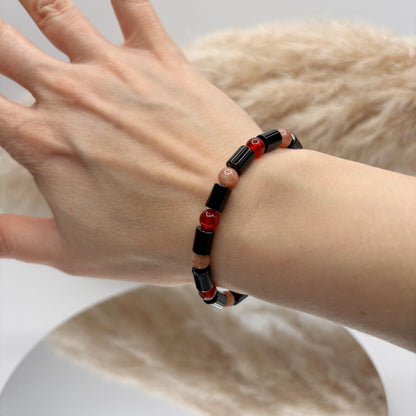 Bracciale Good Vibes - Onice, Pietra del Sole e Corniola - LIMITED EDITION