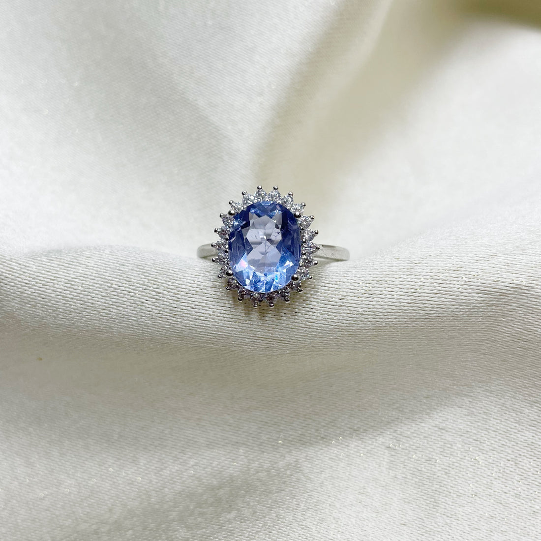 Anello Fluorite Blu - Argento 925