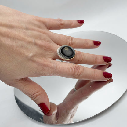 Anello Agata dendritica Ovale - Argento 925
