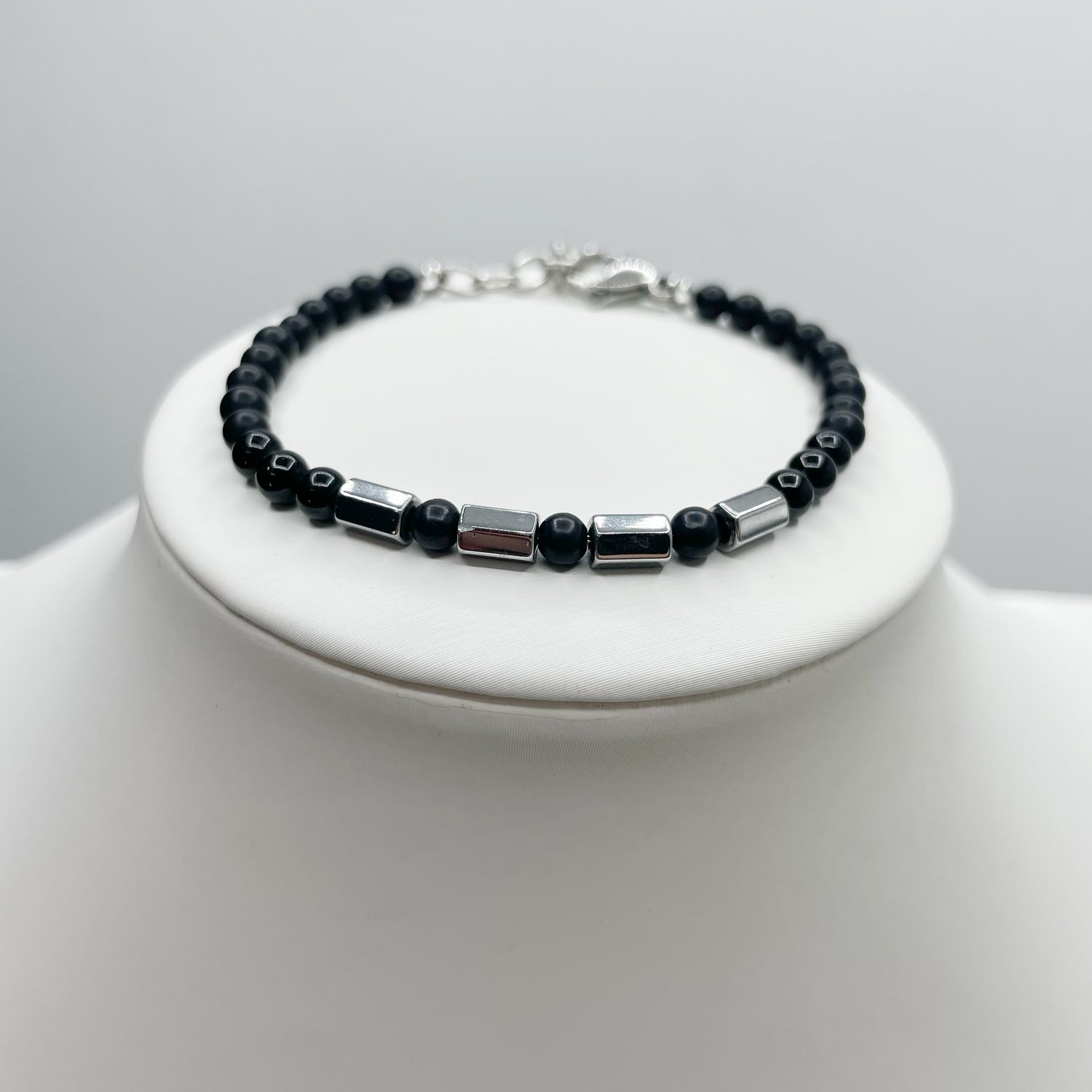 Bracciale Protection Unisex Silver - Tormalina, Onice, Shungite e Ematite