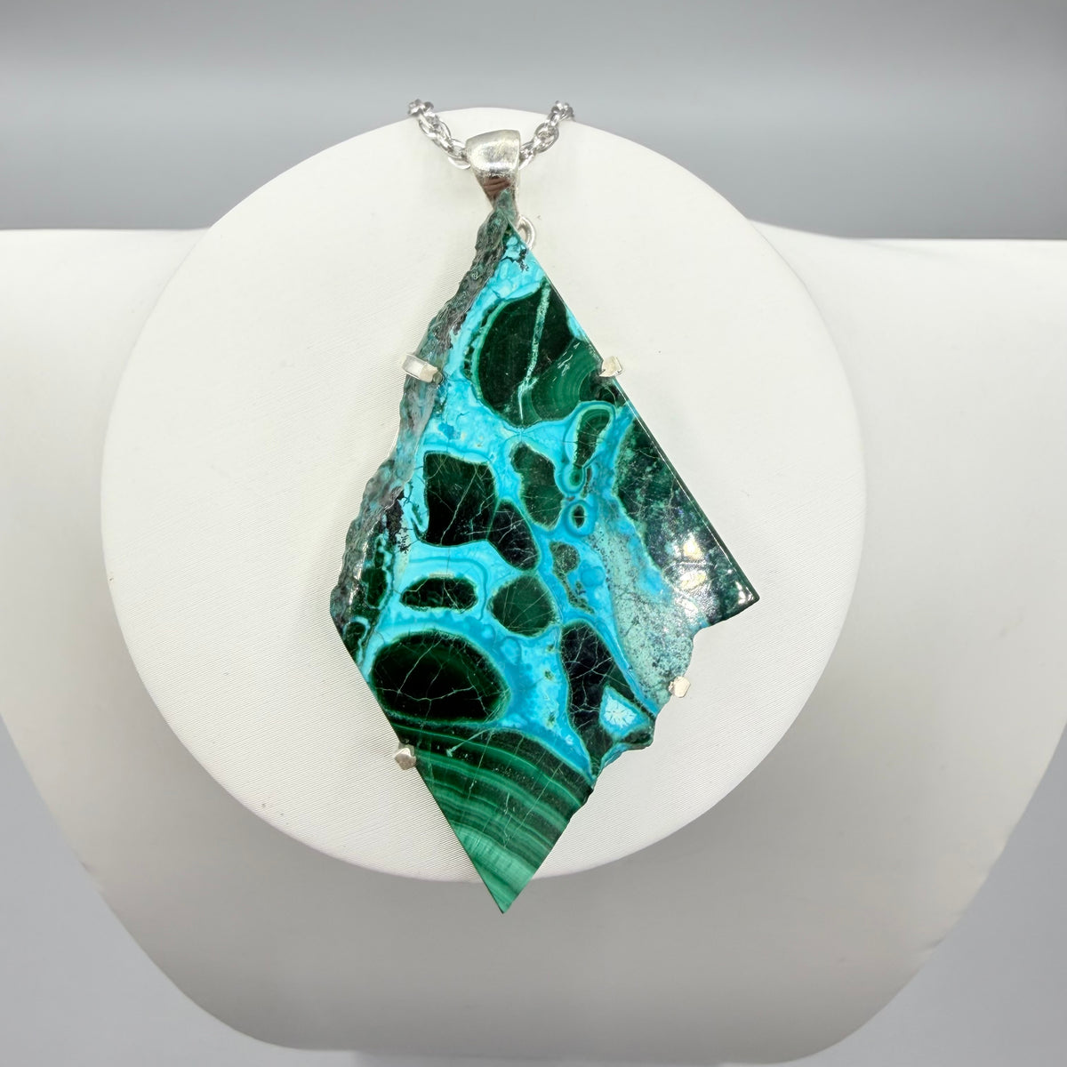 Ciondolo Malachite e Crisocolla Argento 925