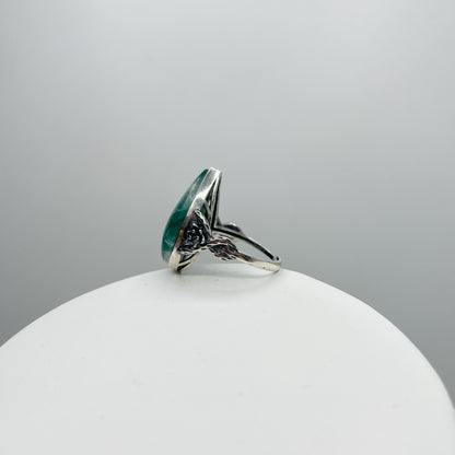 Anello Lepidolite Verde a Goccia - Argento 925