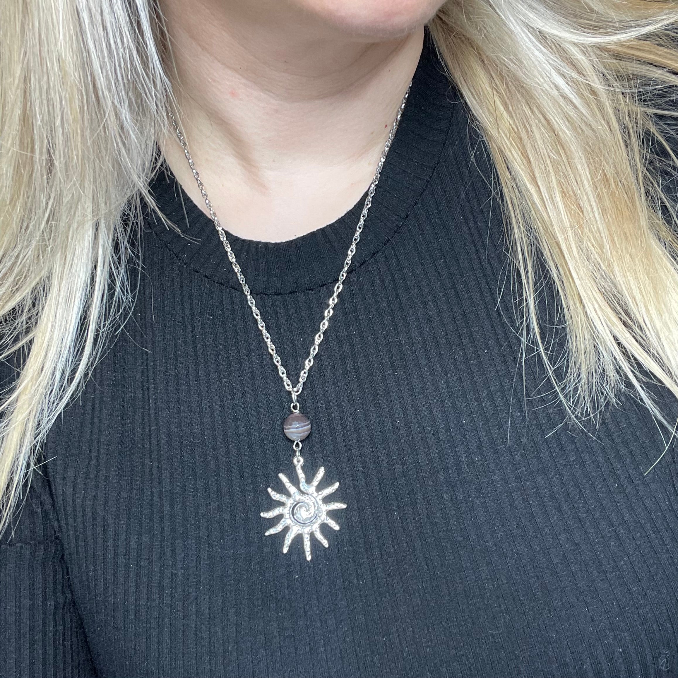 Collana Occhio di Shiva Sunshine - Acciaio inossidabile Silver