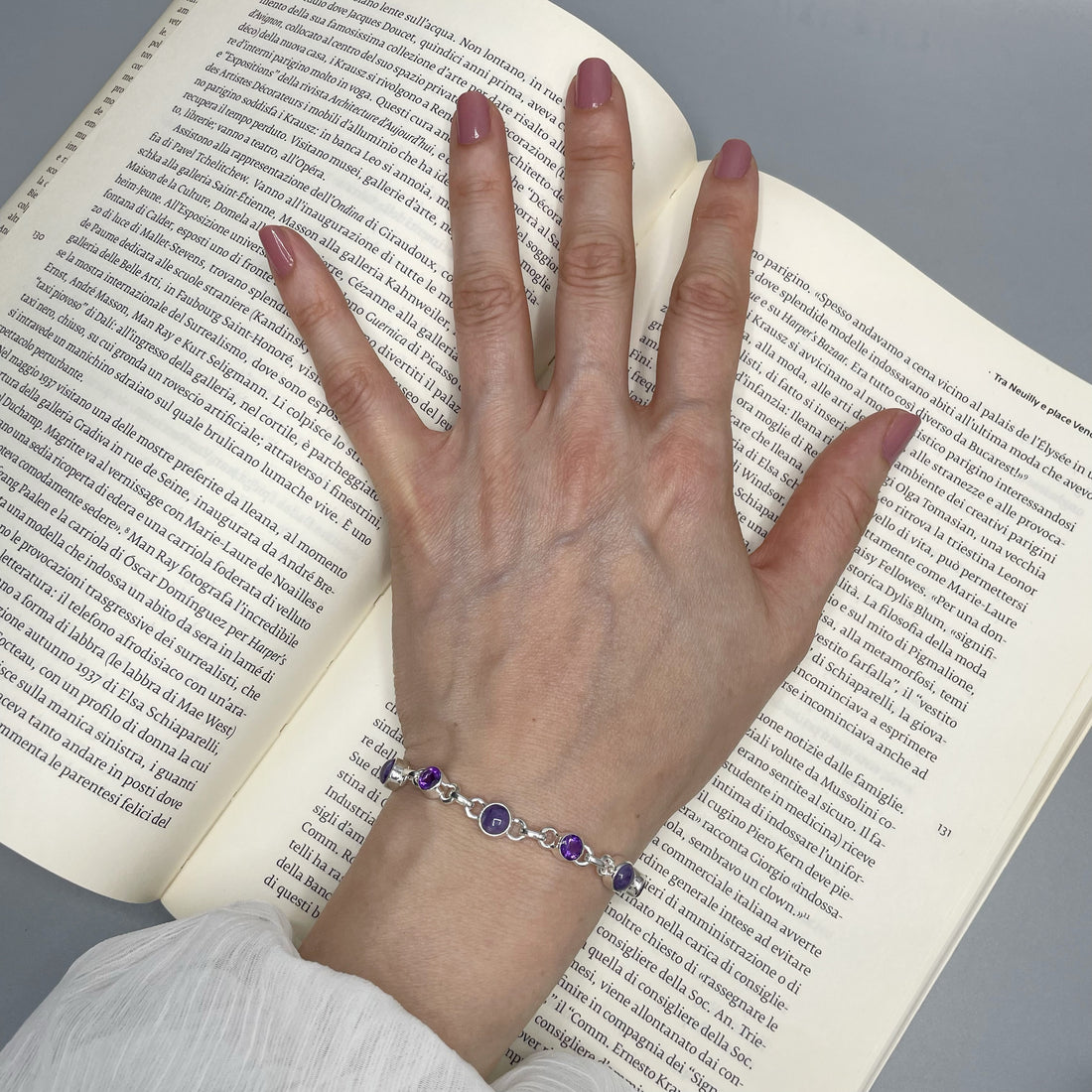 Bracciale Ametista, Ciaroite e Argento 925