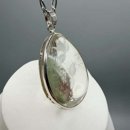 Ciondolo Lodolite intarsiato a Mano - Argento 925
