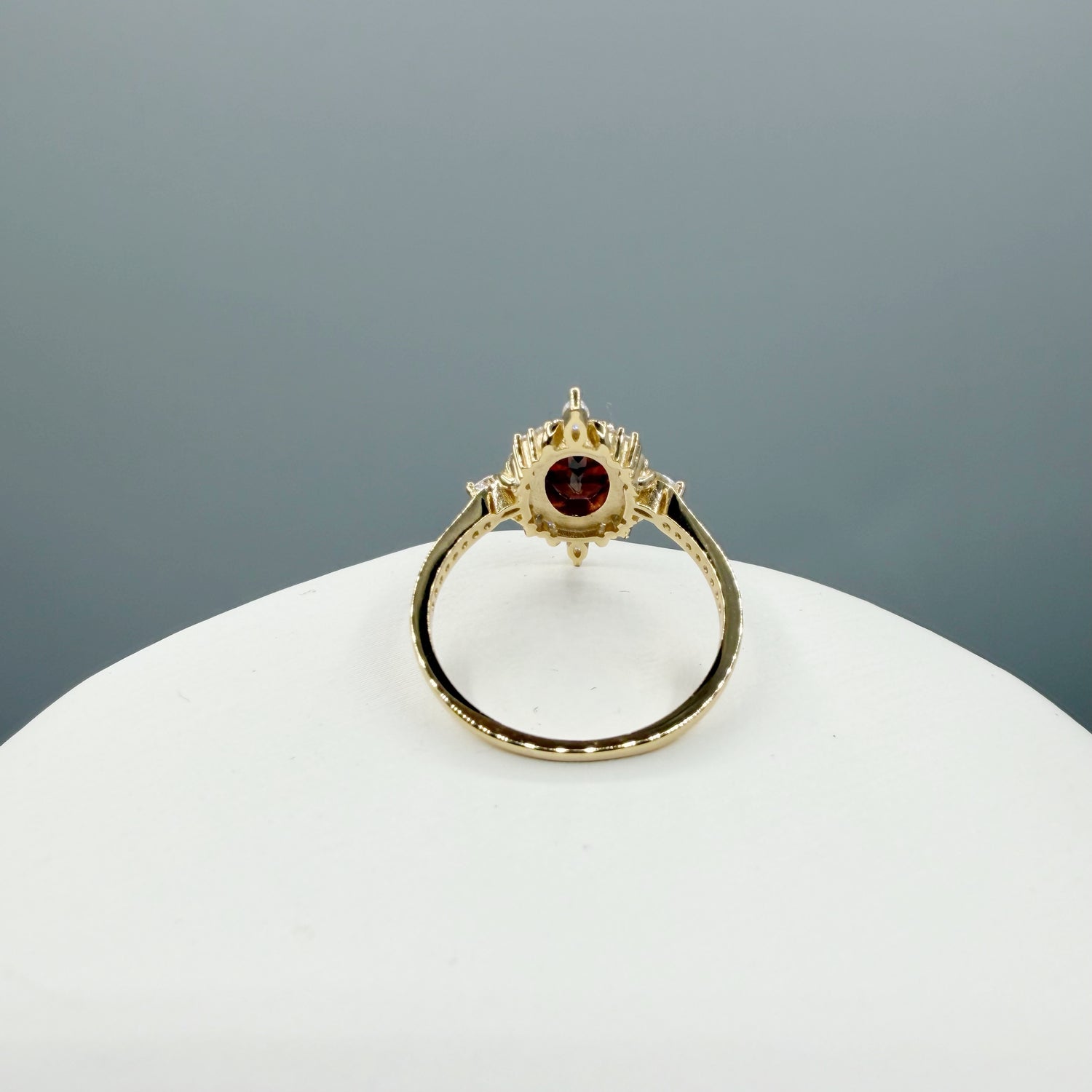 Anello Change Granato | Argento 925 placcato oro 14k - NON REGOLABILE