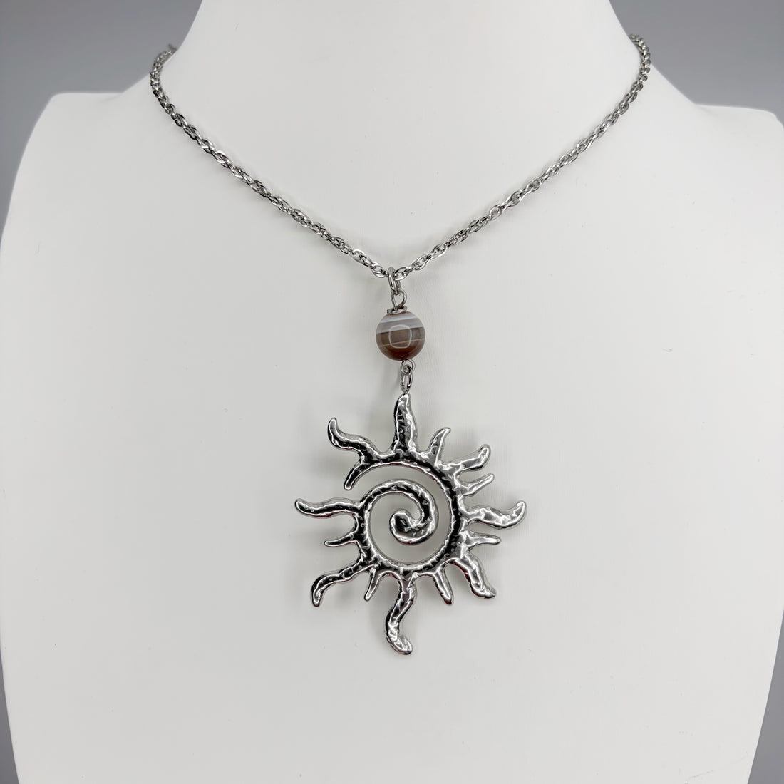 Collana Occhio di Shiva Sunshine - Acciaio inossidabile Silver