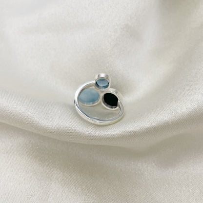 Anello Acquamarina, Onice, Topazio - Argento 925