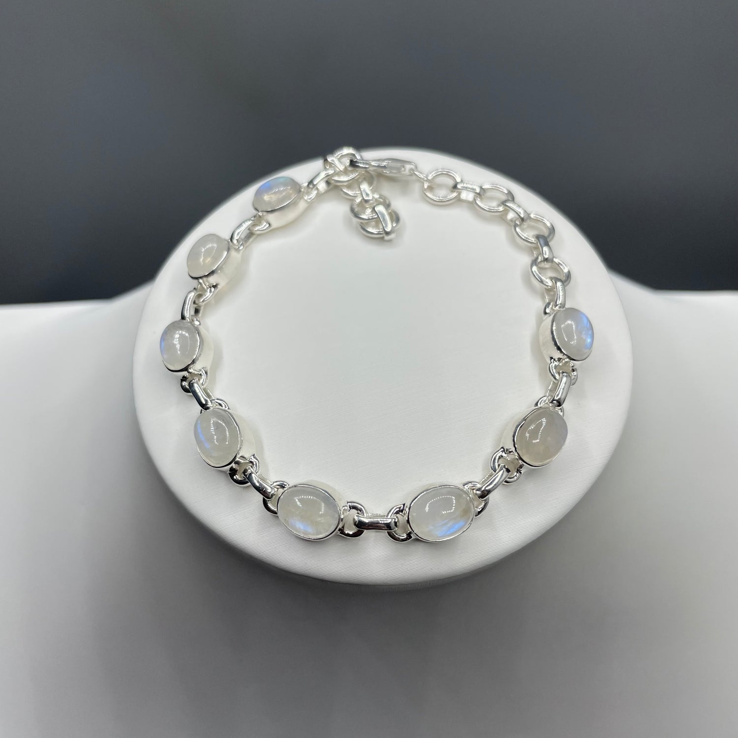 Bracciale Labradorite Bianca e Argento 925 - ovale