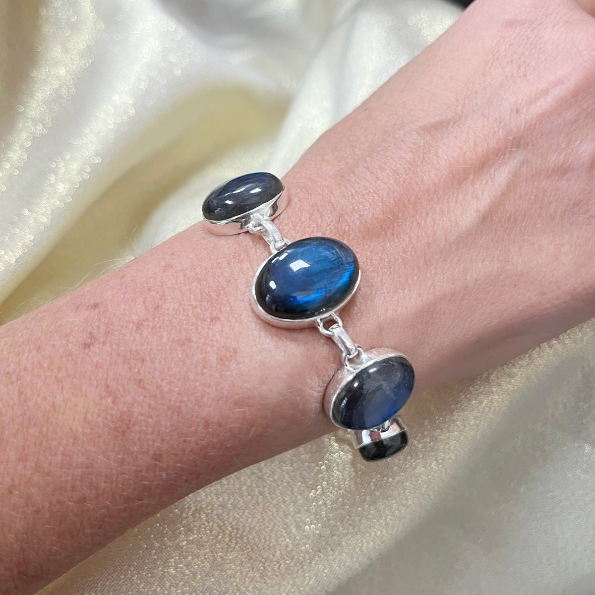 Bracciale Labradorite e Argento 925 - ovale