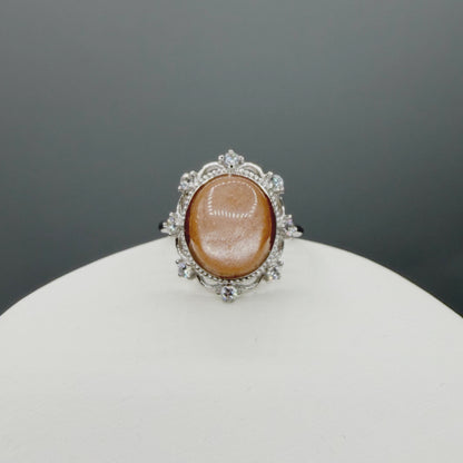 Anello Pietra di Luna Pesca - Argento 925