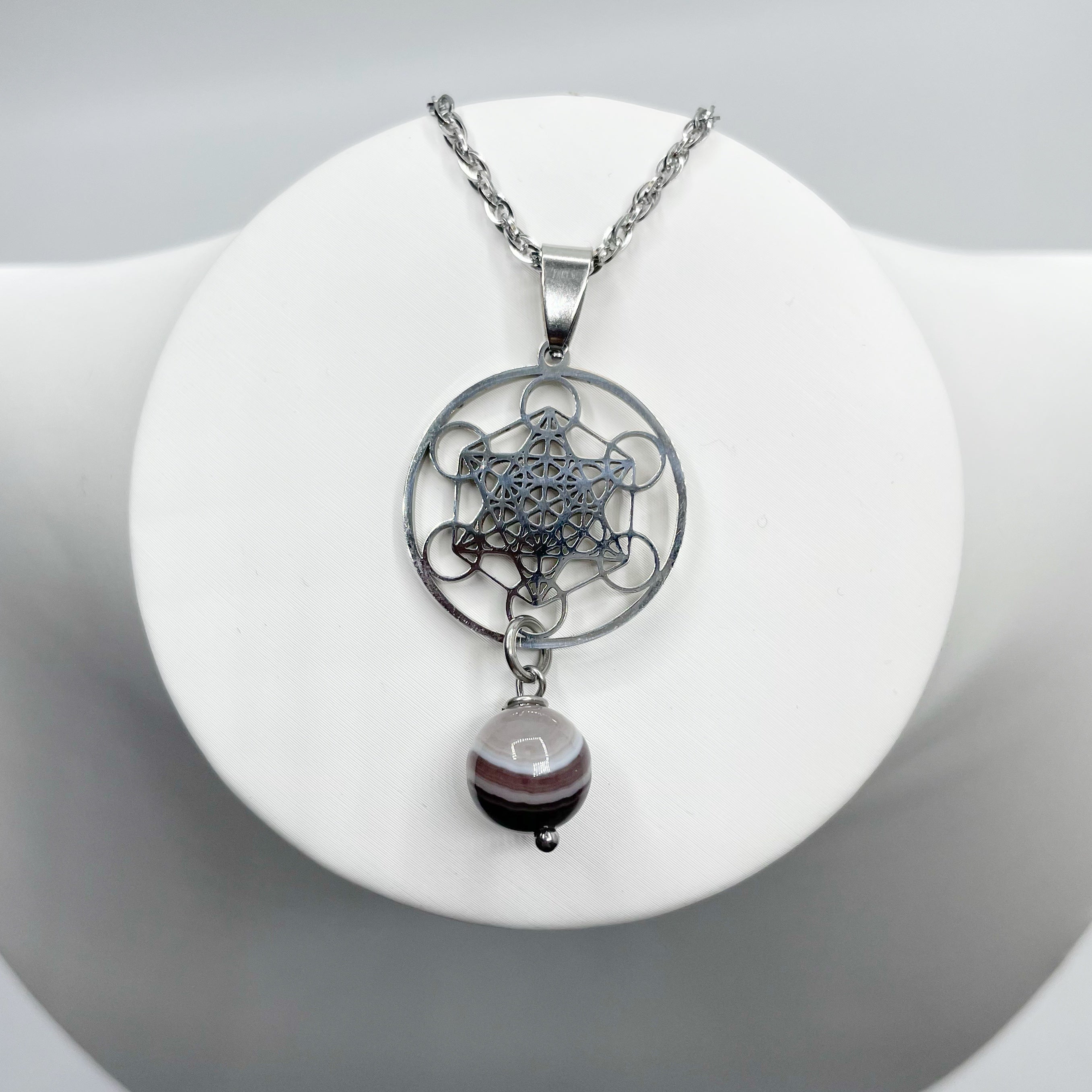 81stgeneration Collana Argento 925 Con Ciondolo Cubo Di Metatron - Gioiello Boho Geometria Sacra Per Uomo E Donna
