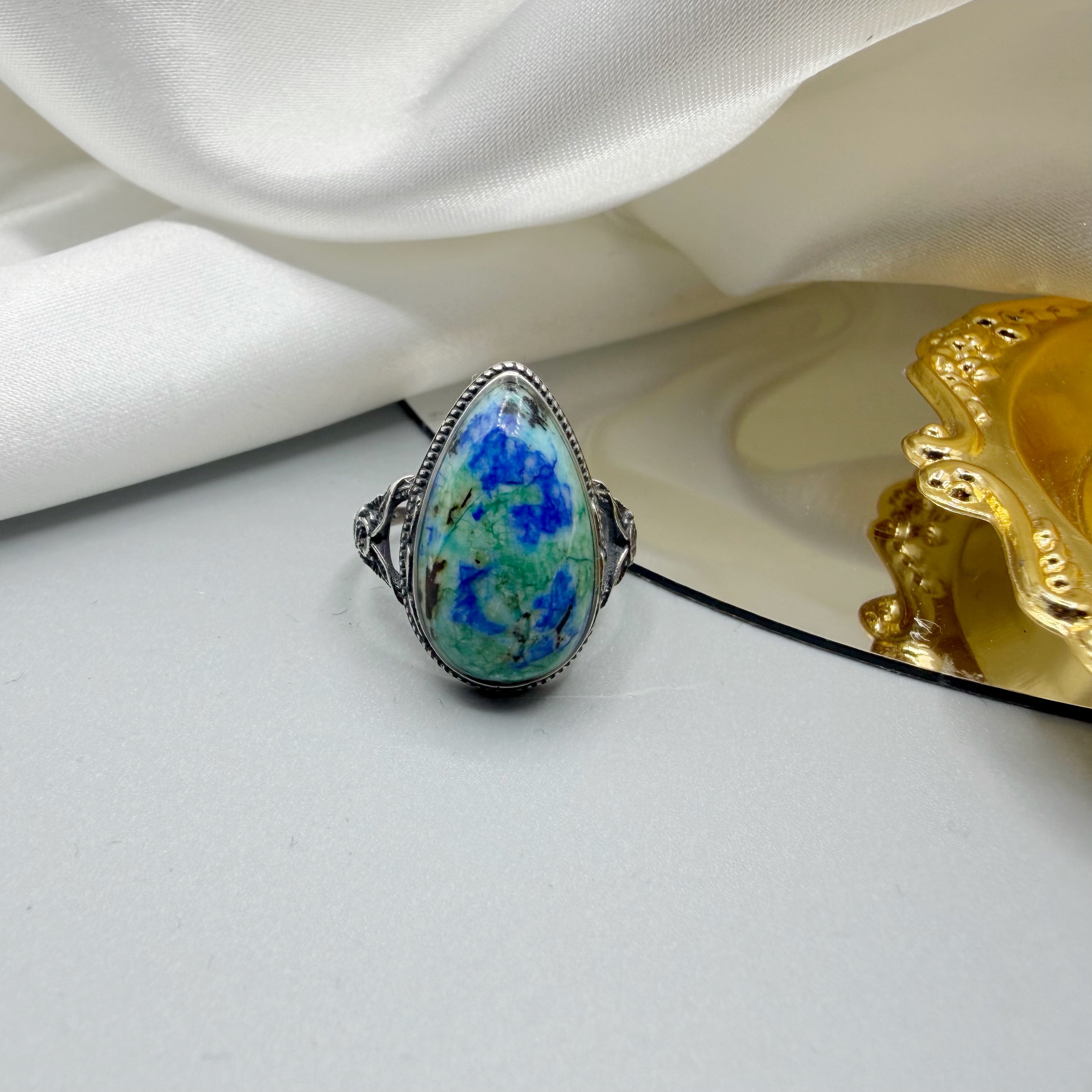 Anello Lapis e Turchese e Argento 925
