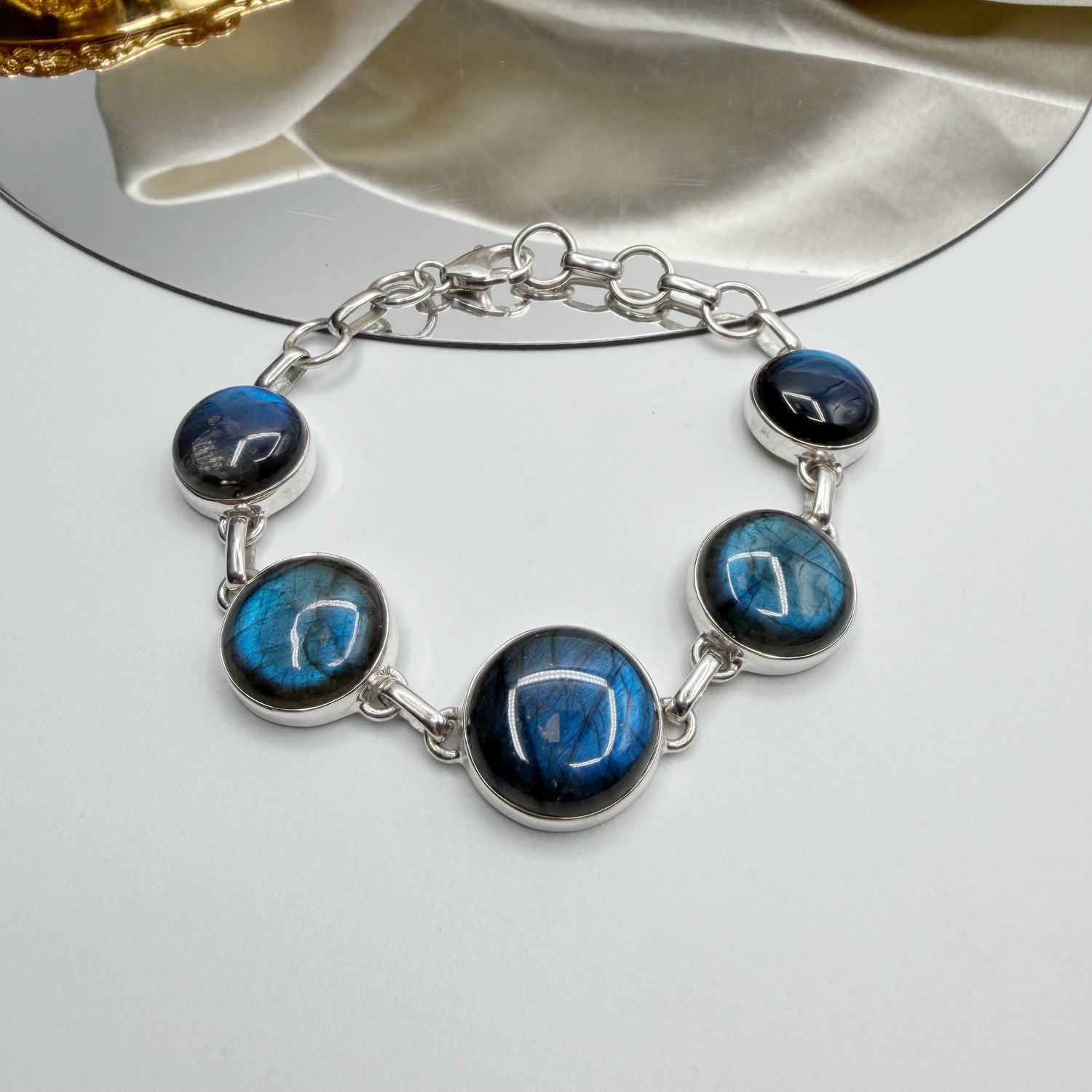 Bracciale Labradorite e Argento 925 - tondo