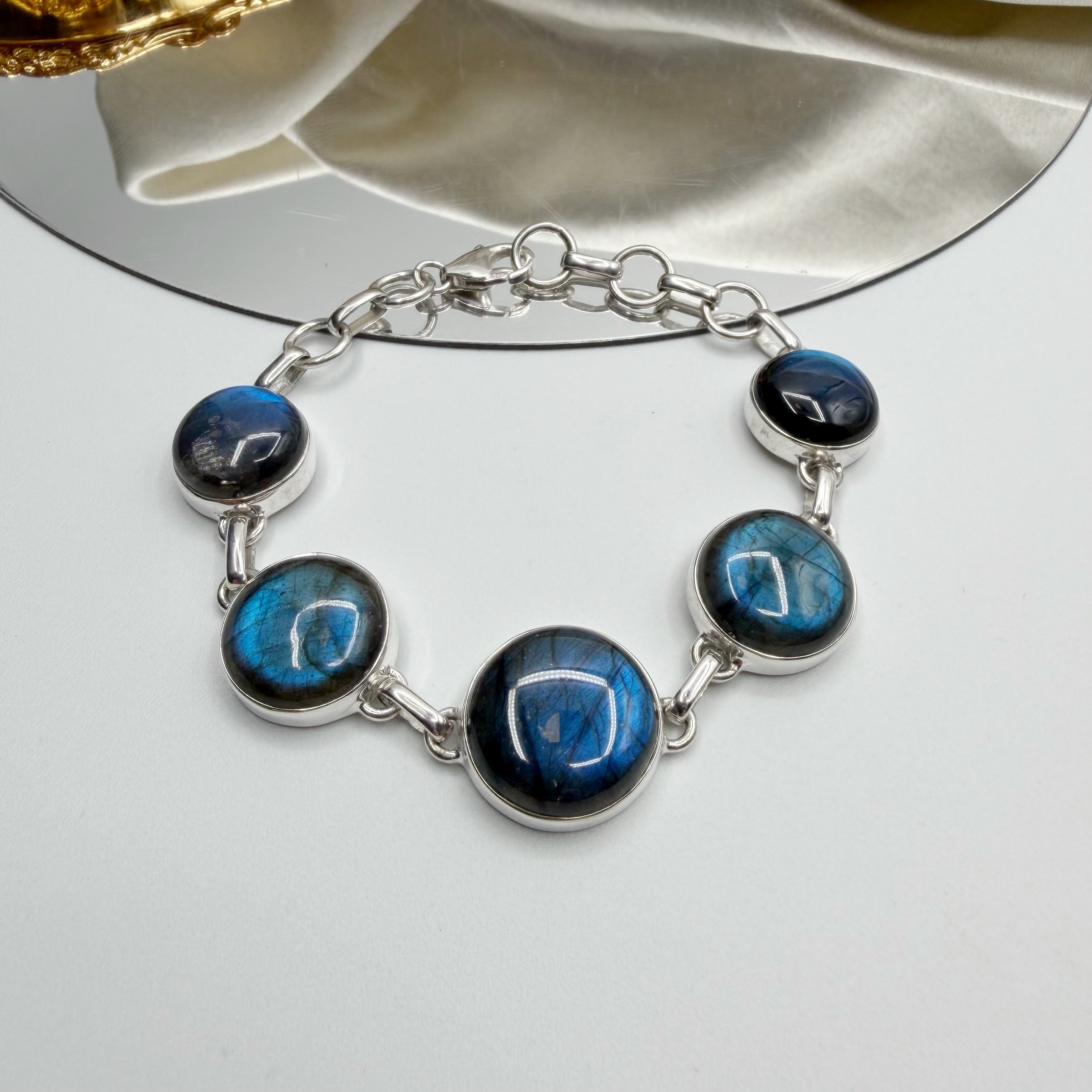 Bracciale Labradorite e Argento 925 - tondo