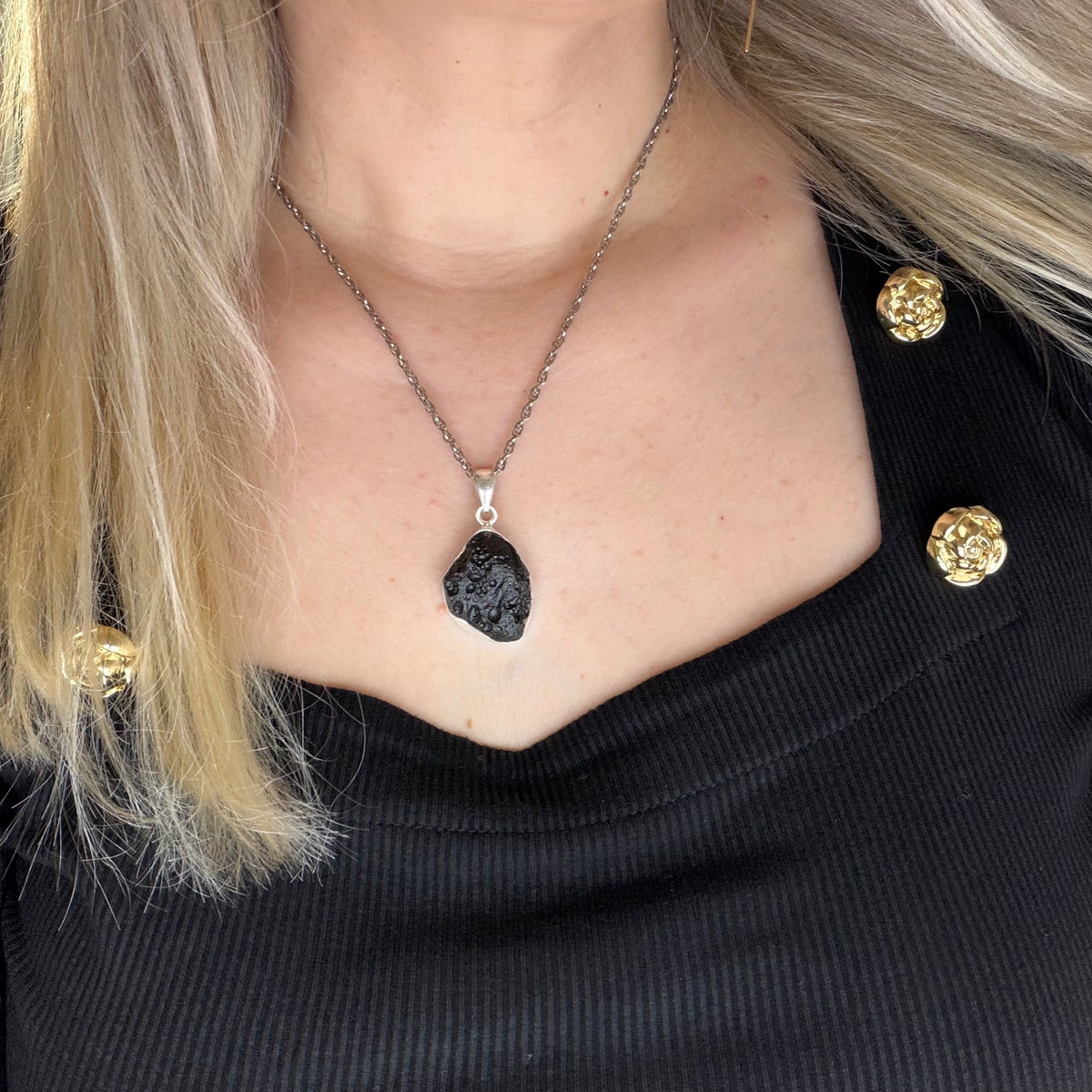 Ciondolo Tektite e Argento 925