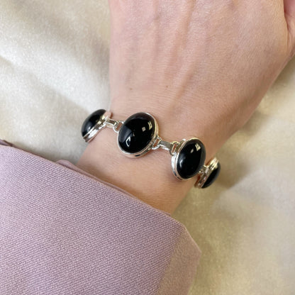 Bracciale Onice Ovale - Argento 925